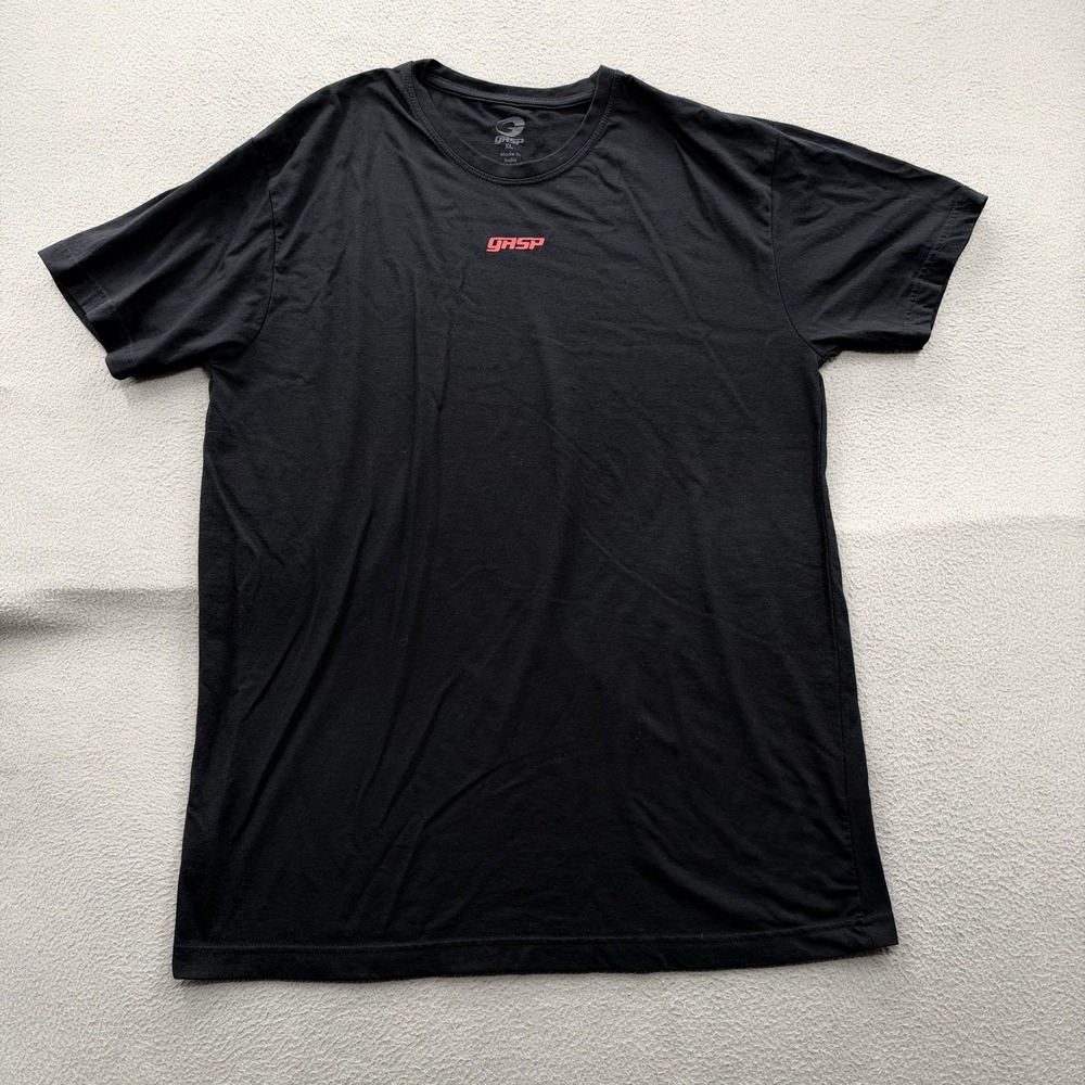 GASP Shirt Mens XL Black Red Chest Logo Tee Tagless Gym Workout Bodybuilding
